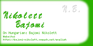 nikolett bajomi business card